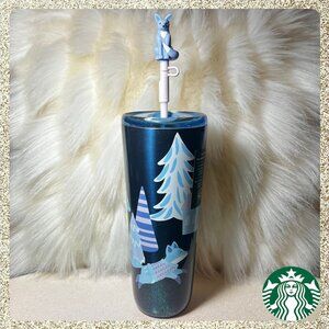 ❄️🦊 NWT 2025 Starbucks Winter Playful Blue Fox Hot/Cold Venti SS Tumbler